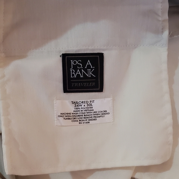 Jos A Bank 34x30 Khaki Traveler Dress Pants - Tailored Fit-  Brand New with Tags - Picture 3 of 5